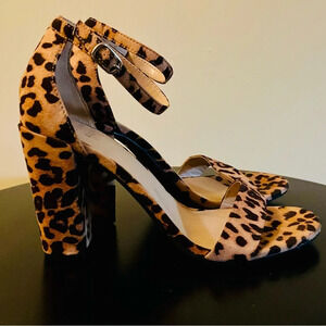 A New Day Ema High Block Heeled Leopard Print Pumps Size 7